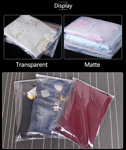 Plastic Garment Bags Zip Lock Pouches for Clothes Packing - China Plastic  Packaging Bag, Display Bag